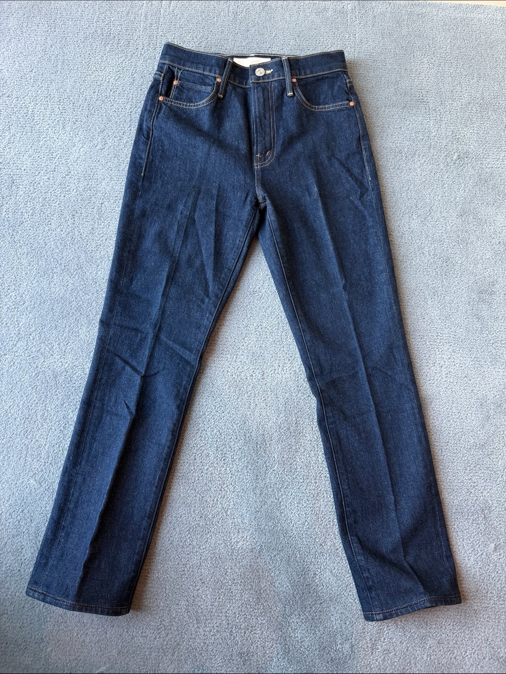 MOTHER Straight Leg Jeans in Dark Indigo Blue